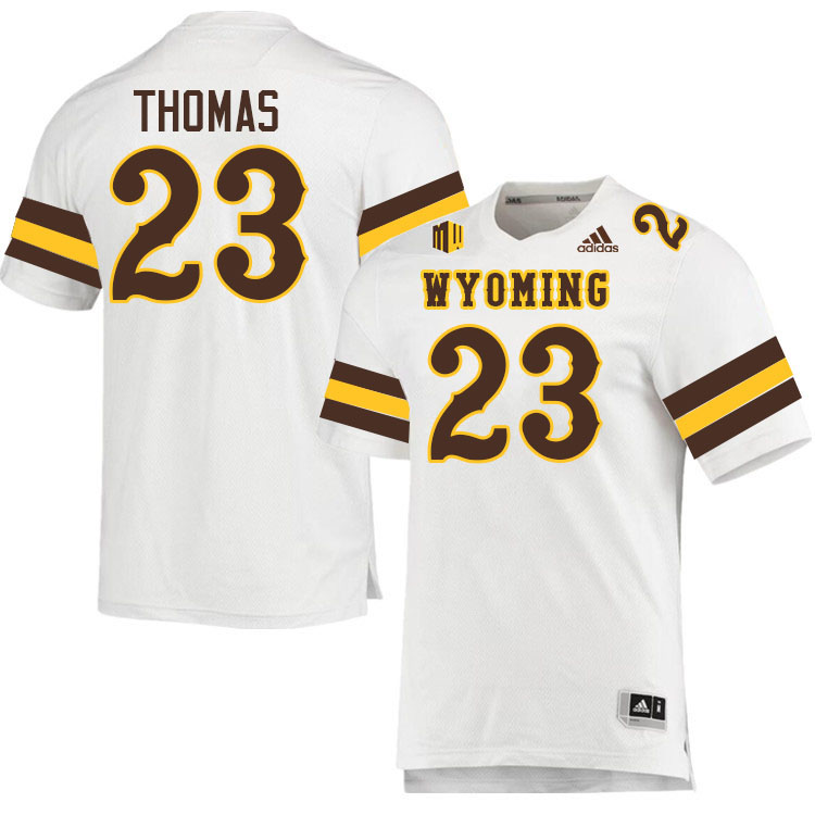 Wyoming Cowboys #23 Jones Thomas College Football Jerseys,Uniforms-White
